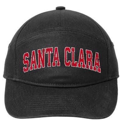 Santa Clara California Ca Vintage Sports Design Red Design 7-Panel Snapback Hat