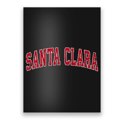 Santa Clara California Ca Vintage Sports Design Red Design Poster