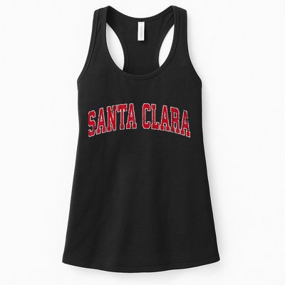 Santa Clara California Ca Vintage Sports Design Red Design Womens Tank Top