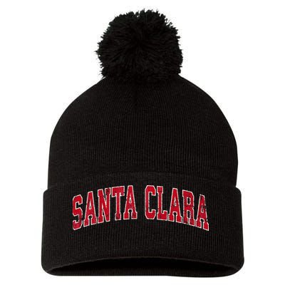 Santa Clara California Ca Vintage Sports Design Red Design Pom Pom 12in Knit Beanie