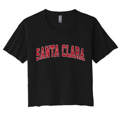 Santa Clara California Ca Vintage Sports Design Red Design Crop Top