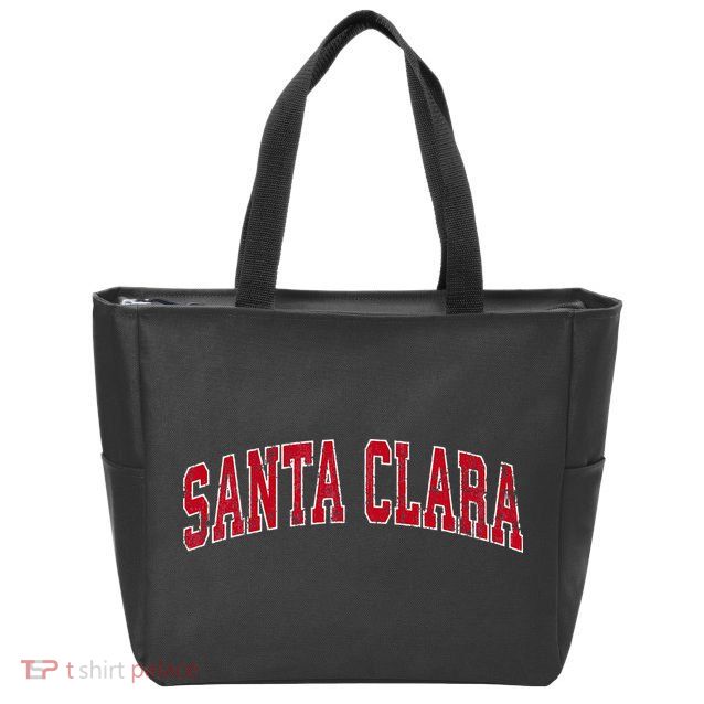 Santa Clara California Ca Vintage Sports Design Red Design Zip Tote Bag