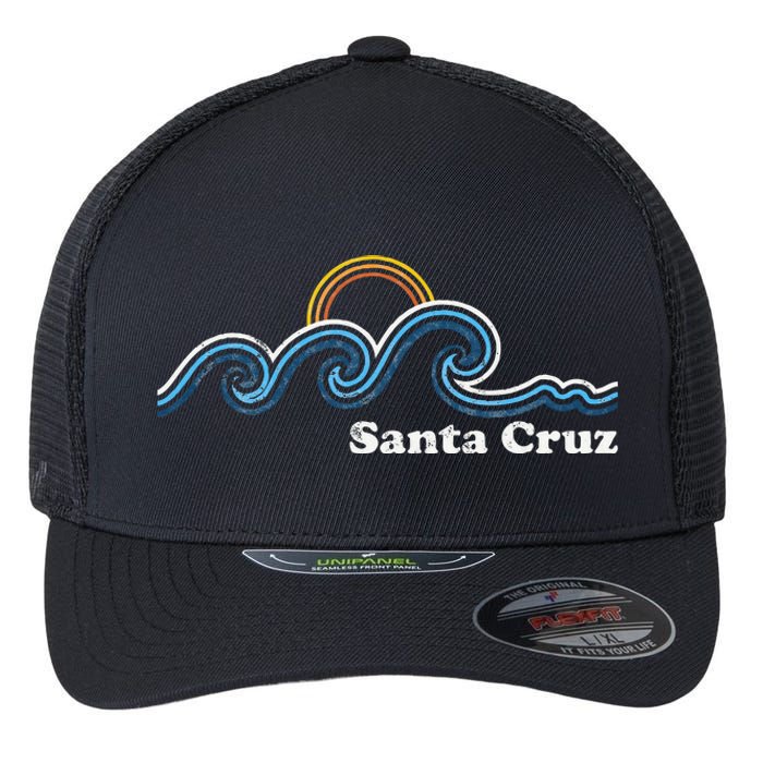 Santa Cruz California Ca Sufing Waves Sunset Beach Vintage Flexfit Unipanel Trucker Cap