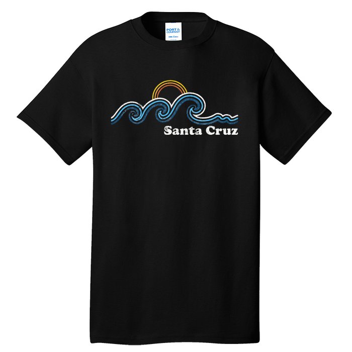 Santa Cruz California Ca Sufing Waves Sunset Beach Vintage Tall T-Shirt