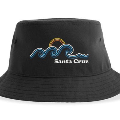 Santa Cruz California Ca Sufing Waves Sunset Beach Vintage Sustainable Bucket Hat