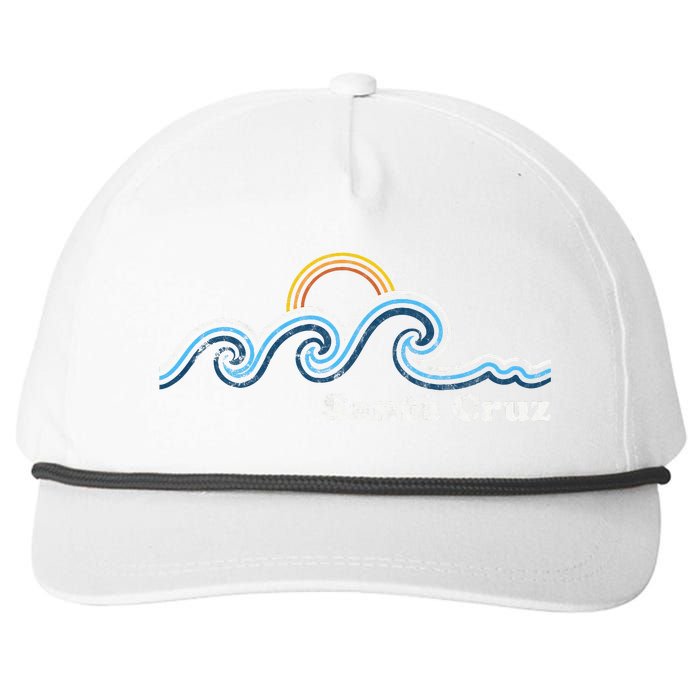 Santa Cruz California Ca Sufing Waves Sunset Beach Vintage Snapback Five-Panel Rope Hat