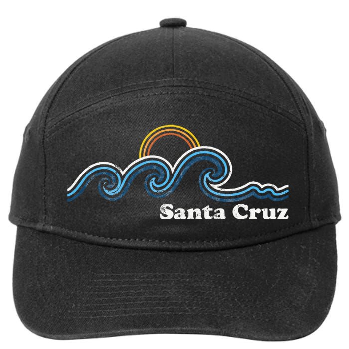 Santa Cruz California Ca Sufing Waves Sunset Beach Vintage 7-Panel Snapback Hat