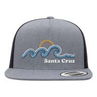 Santa Cruz California Ca Sufing Waves Sunset Beach Vintage Flat Bill Trucker Hat