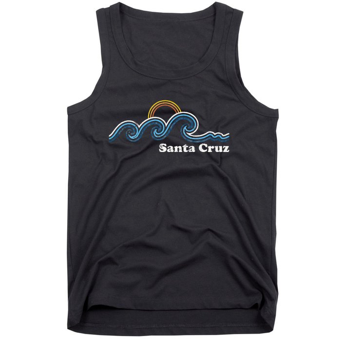 Santa Cruz California Ca Sufing Waves Sunset Beach Vintage Tank Top