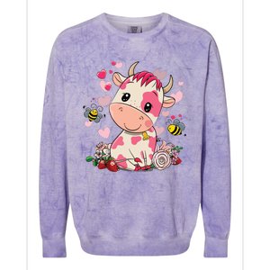 Strawberry Cow Cute Cow Pink Cow Pet Colorblast Crewneck Sweatshirt