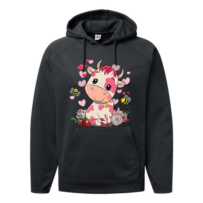 Strawberry Cow Cute Cow Pink Cow Pet Performance Fleece Hoodie