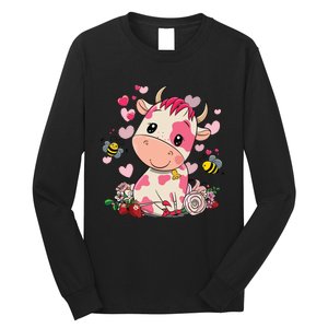 Strawberry Cow Cute Cow Pink Cow Pet Long Sleeve Shirt