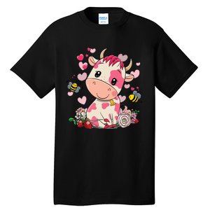 Strawberry Cow Cute Cow Pink Cow Pet Tall T-Shirt