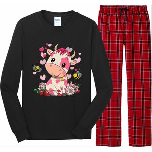 Strawberry Cow Cute Cow Pink Cow Pet Long Sleeve Pajama Set