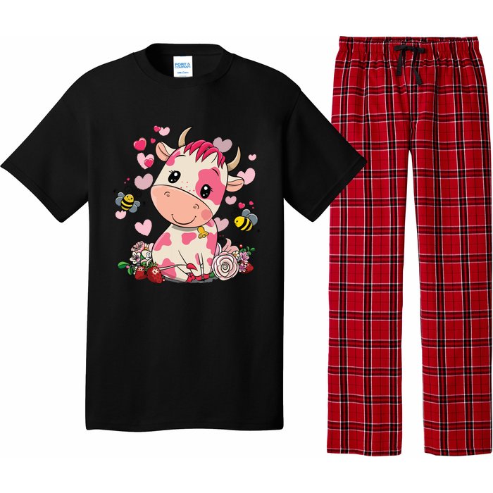 Strawberry Cow Cute Cow Pink Cow Pet Pajama Set