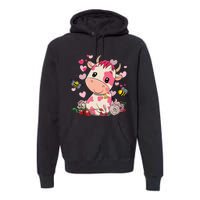 Strawberry Cow Cute Cow Pink Cow Pet Premium Hoodie