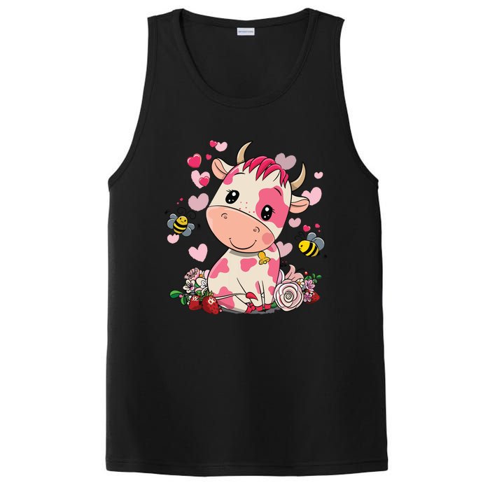 Strawberry Cow Cute Cow Pink Cow Pet PosiCharge Competitor Tank