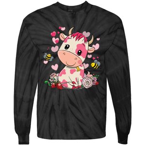 Strawberry Cow Cute Cow Pink Cow Pet Tie-Dye Long Sleeve Shirt