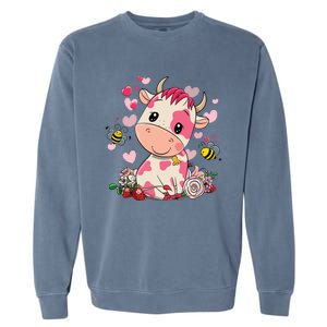 Strawberry Cow Cute Cow Pink Cow Pet Garment-Dyed Sweatshirt