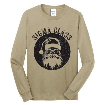 Sigma Claus Cool Santa Meme Rizzler Brainrot Christmas Tall Long Sleeve T-Shirt