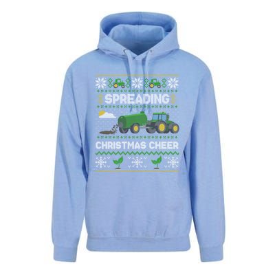 Spreading Christmas Cheer Farming Tractor Ugly Sweater Funny Gift Unisex Surf Hoodie