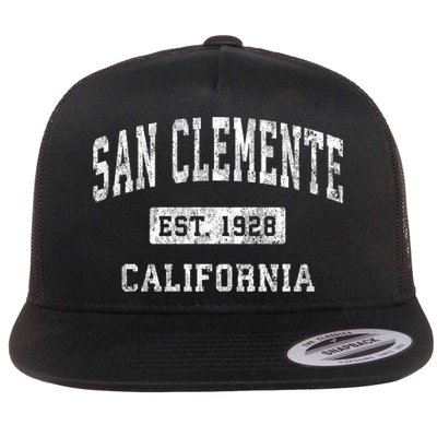 San Clemente California Ca Vintage Established Sports Flatbill Hat