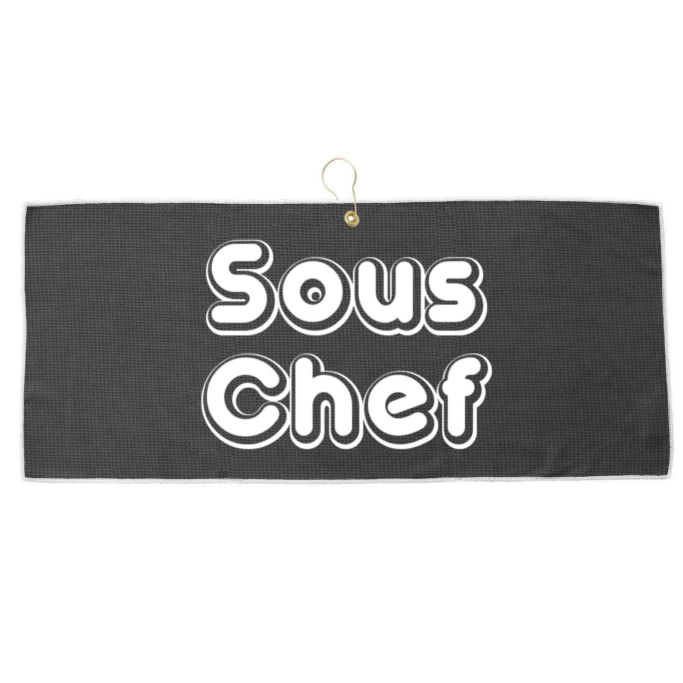 Sous Chef Cooking Kitchen Gift Restaurant Funny Cook Gift Large Microfiber Waffle Golf Towel