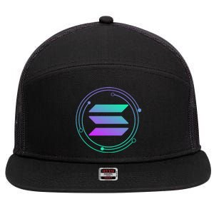 Solana Crypto Coin Currency 7 Panel Mesh Trucker Snapback Hat