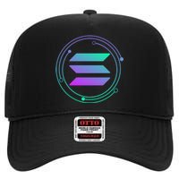 Solana Crypto Coin Currency High Crown Mesh Back Trucker Hat