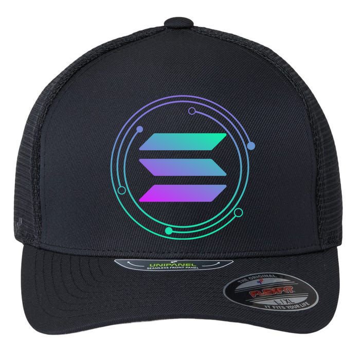 Solana Crypto Coin Currency Flexfit Unipanel Trucker Cap