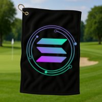 Solana Crypto Coin Currency Golf Towel