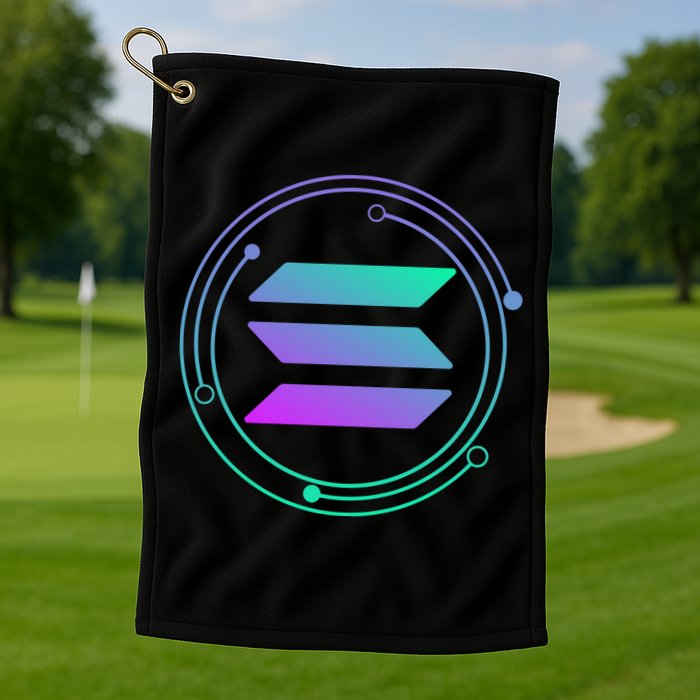 Solana Crypto Coin Currency Golf Towel