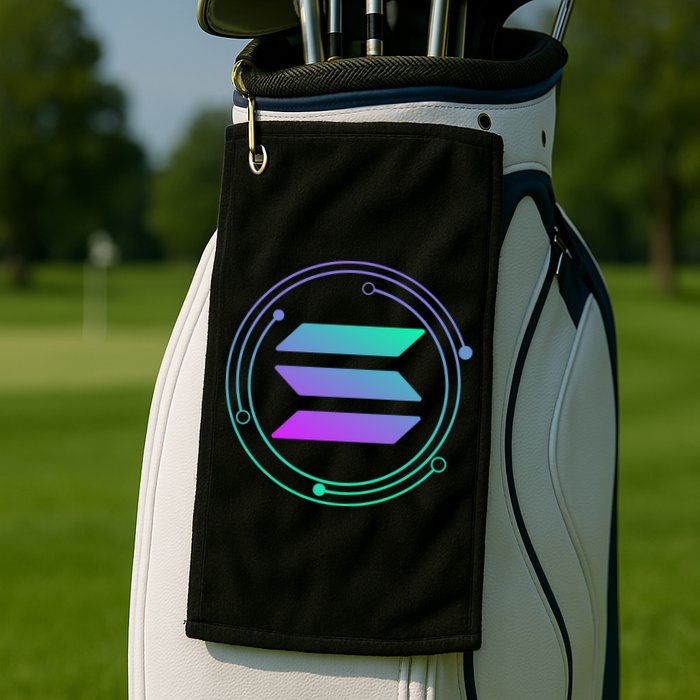 Solana Crypto Coin Currency Golf Towel