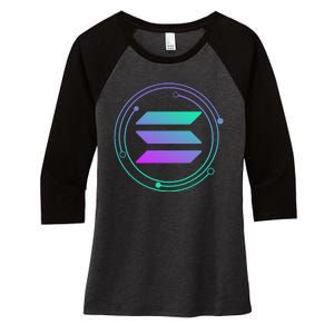 Solana Crypto Coin Currency Women's Tri-Blend 3/4-Sleeve Raglan Shirt