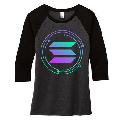 Solana Crypto Coin Currency Women's Tri-Blend 3/4-Sleeve Raglan Shirt