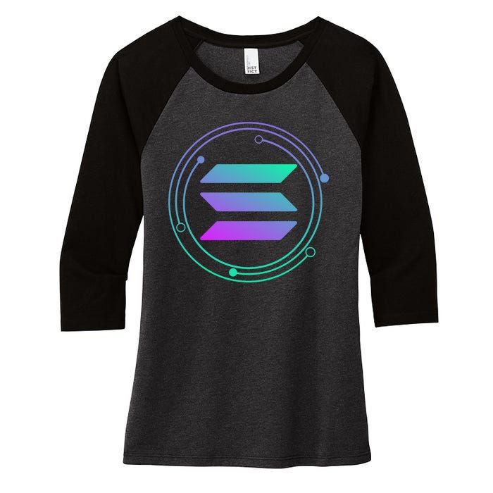 Solana Crypto Coin Currency Women's Tri-Blend 3/4-Sleeve Raglan Shirt