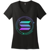 Solana Crypto Coin Currency Women's V-Neck T-Shirt