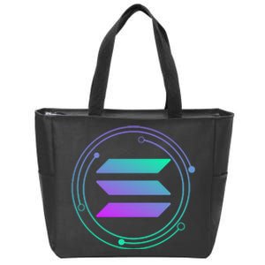 Solana Crypto Coin Currency Zip Tote Bag