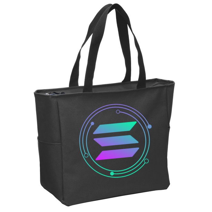 Solana Crypto Coin Currency Zip Tote Bag