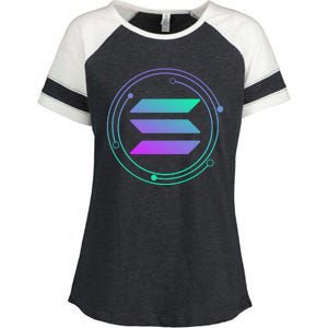 Solana Crypto Coin Currency Enza Ladies Jersey Colorblock Tee