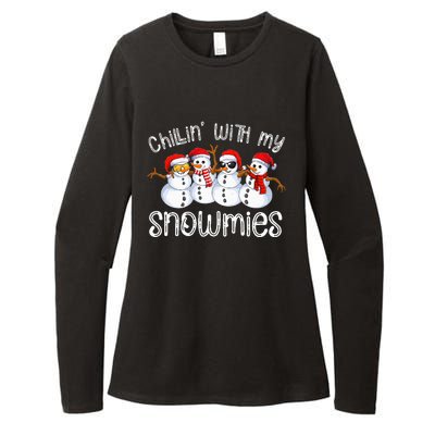 Snowman Christmas Chillin With My Snowmies Ugly Gift  Womens CVC Long Sleeve Shirt