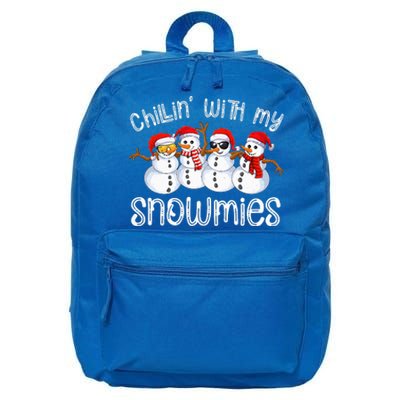 Snowman Christmas Chillin With My Snowmies Ugly Gift  16 in Basic Backpack