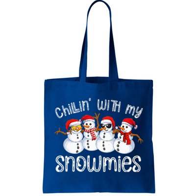 Snowman Christmas Chillin With My Snowmies Ugly Gift  Tote Bag