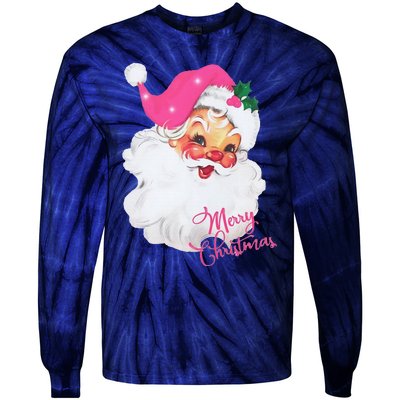 Santa Claus Christmas Design Tie-Dye Long Sleeve Shirt