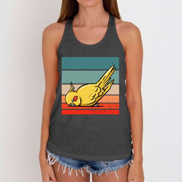 Sleeping Cockatiel Cute Factor Birds Animal Nature Relaxing Women's Knotted Racerback Tank