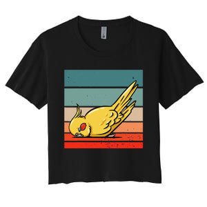 Sleeping Cockatiel Cute Factor Birds Animal Nature Relaxing Women's Crop Top Tee