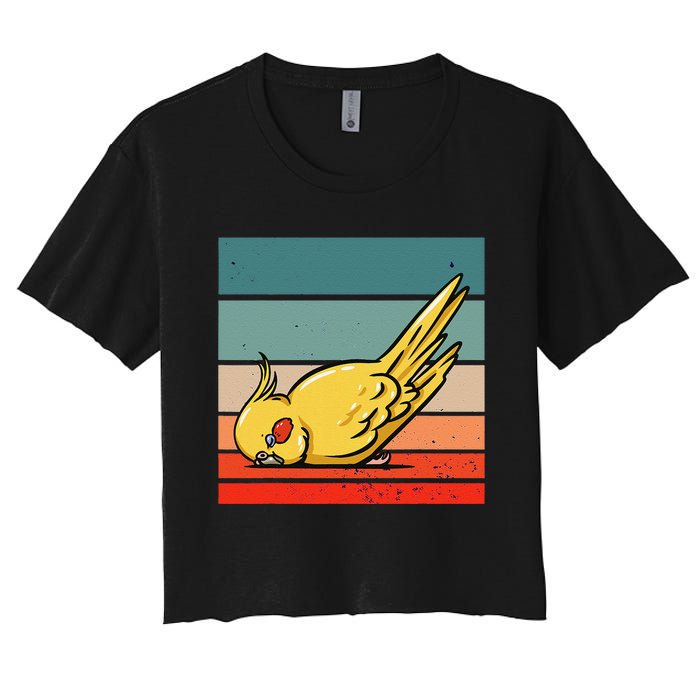 Sleeping Cockatiel Cute Factor Birds Animal Nature Relaxing Women's Crop Top Tee