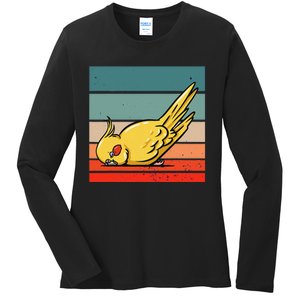 Sleeping Cockatiel Cute Factor Birds Animal Nature Relaxing Ladies Long Sleeve Shirt