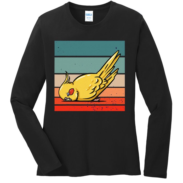 Sleeping Cockatiel Cute Factor Birds Animal Nature Relaxing Ladies Long Sleeve Shirt