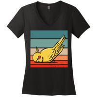 Sleeping Cockatiel Cute Factor Birds Animal Nature Relaxing Women's V-Neck T-Shirt